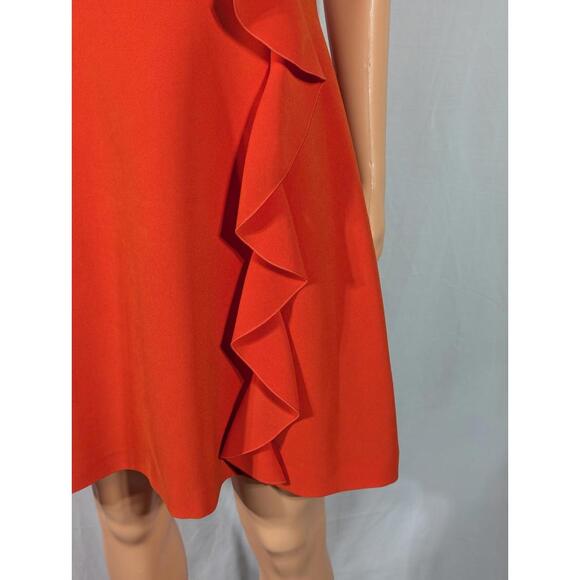Rachel Zoe Shift Ruffle Shift Dress Size 10 Orange Sleeveless Wear up or down - Picture 2 of 9